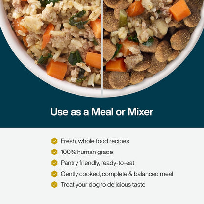 JustFoodForDogs JustFresh Wet Dog Food, Fresh Pet Meals and Toppers with No Preservatives, Resealable Package, Human Grade, Home-Cooked Beef and Chicken Variety, 12 oz - 8 Pack