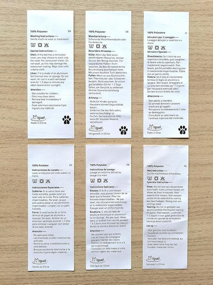 Miguel Dog Bed with Removable Cushion/Pillow for Medium Small Dogs, Washable Pet Bed with Side Easy to Wash Puppy Bed, Large Rectangle Cat Bed for Indoor Cat with Anti-Slip Bottom, Blue 25 Inch