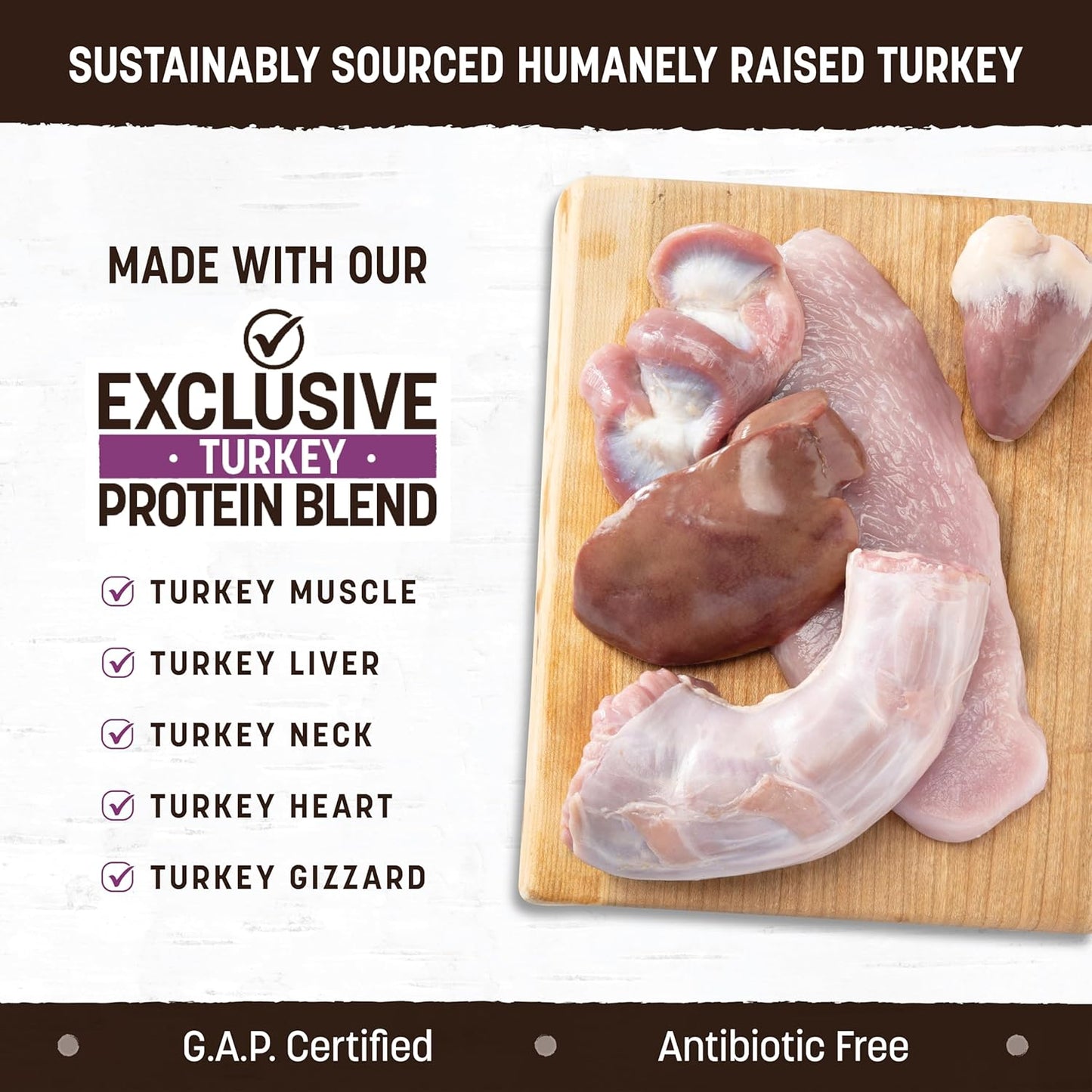 Earth Animal Wisdom Air Dried Dog Food - Turkey Recipe Premium Natural Dry Dog Food for All Breeds & Ages - 8 Lbs Bag