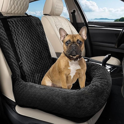 Sephyroth Dog Car Seat for Small/Medium Dogs,Dog Car Bed Washable Pet Travel Safety Car Seat,Super Soft Safe Removable Pet Booster Seat,Fits for All Cars(Black)