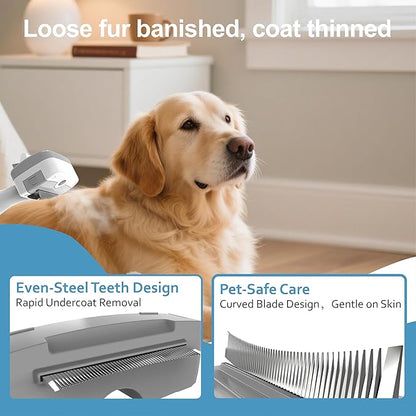 3 in 1 Pet Steam Brush for Dogs & Cats – Self Cleaning,Hair Removal Comb Steam for Thinning & Grooming for Long & Short Haired Pets, Includes Pet Essence