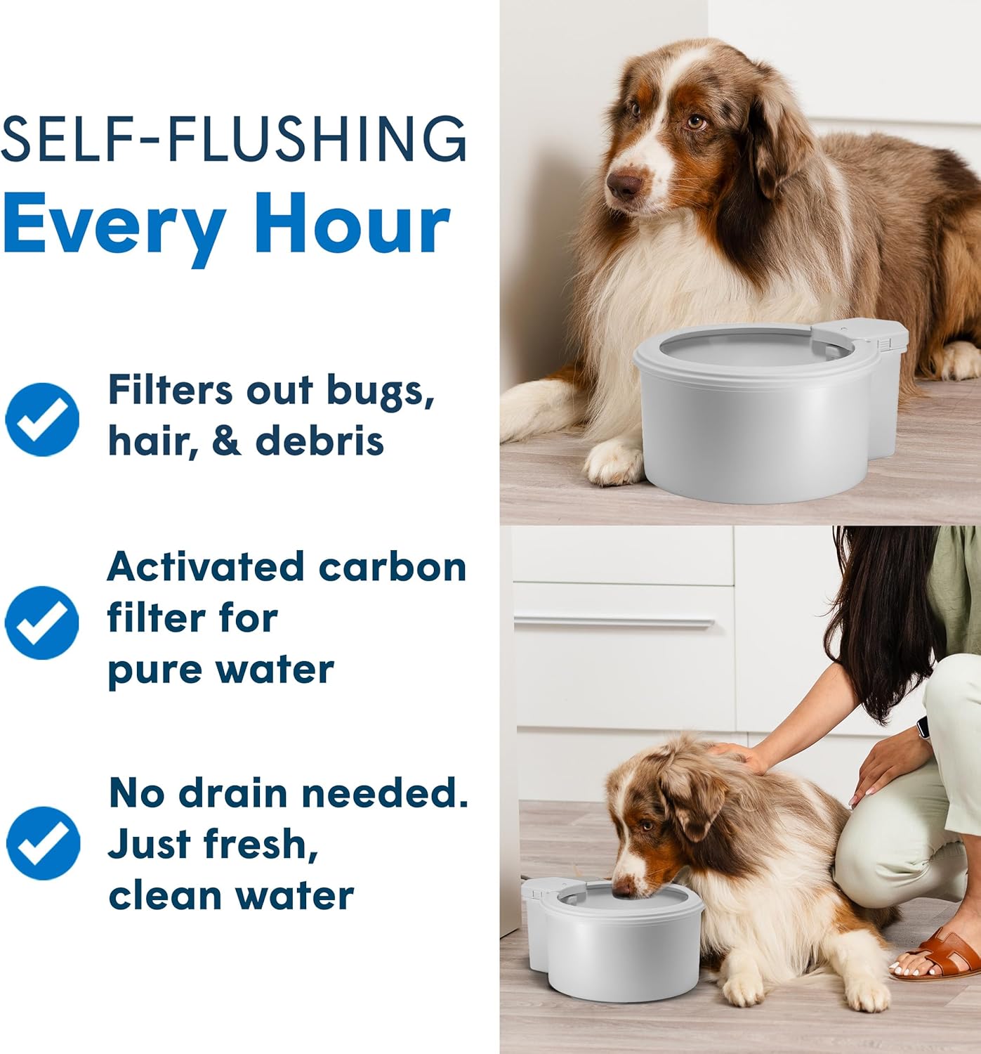 Always Full® 9" Pet Water Bowl and Bottle Pump Bundle, Self-Refilling, Clean Filtered Water, App-Enabled Hydration Monitoring, Easy Upgrade to Wall Unit, Cat and Dog Water Bowls