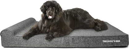 The Dog’s Bed Orthopedic Headrest Dog Bed XXXL Grey Linen, Memory Foam, Pain Relief for Arthritis, Hip & Elbow Dysplasia, Post Surgery, Lameness, Waterproof Washable Cover