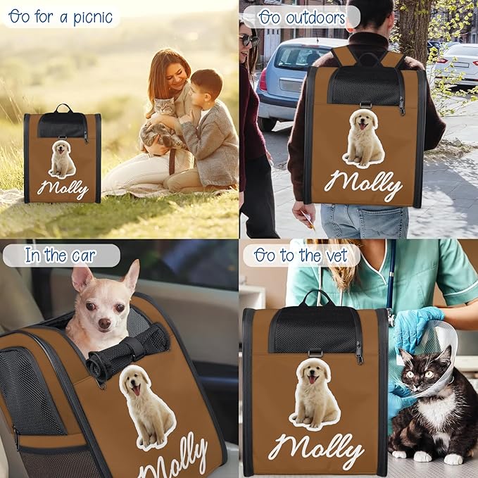 Cat Backpack Carrier-Customizable, Breathable Pet Carrier Backpack for Outdoor Travel/Vet Visits/Daily Use, Adjustable & Secure Design for Small Dogs and Cats Style6