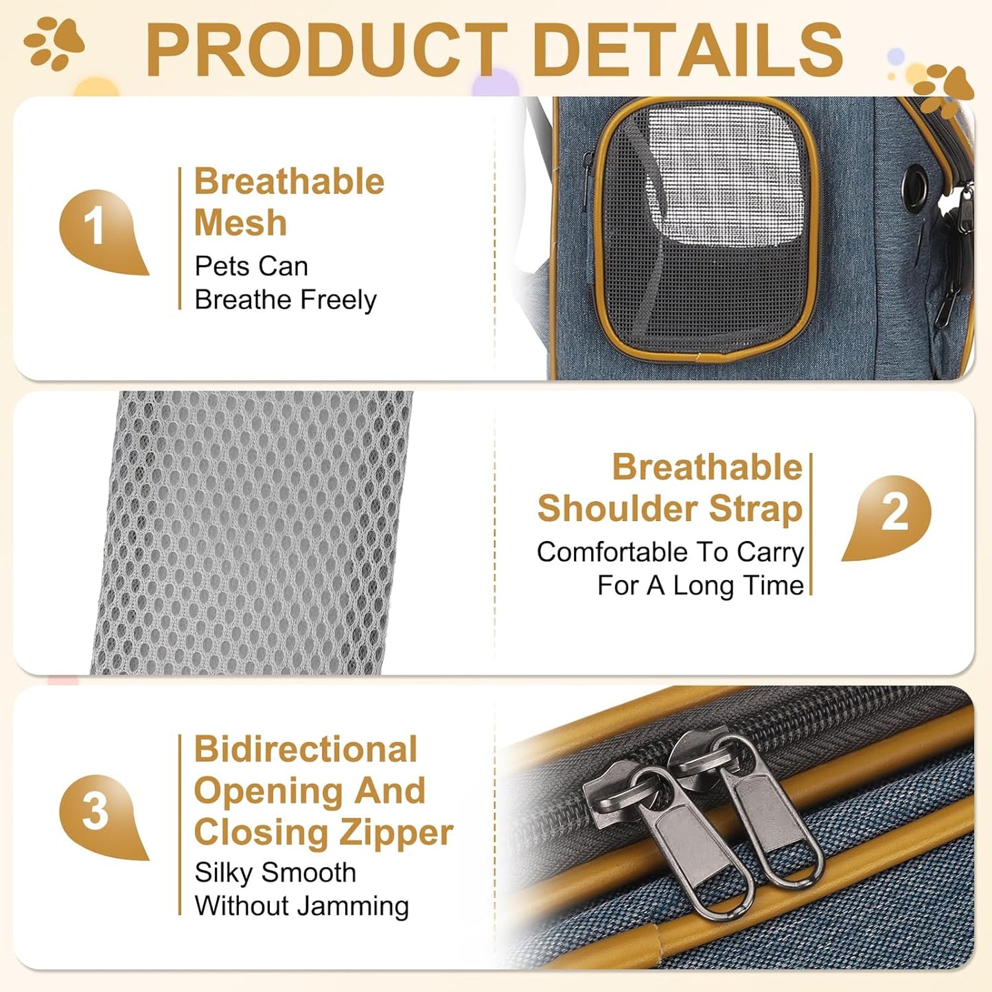 Pet Backpack Carrier, Portable and Ventilated, Oxford Cloth, Dog Cat Travel Bag with Transparent Cover 12.6", (Blue, 1 Pcs), Intended for Hiking/Camping/Traveling