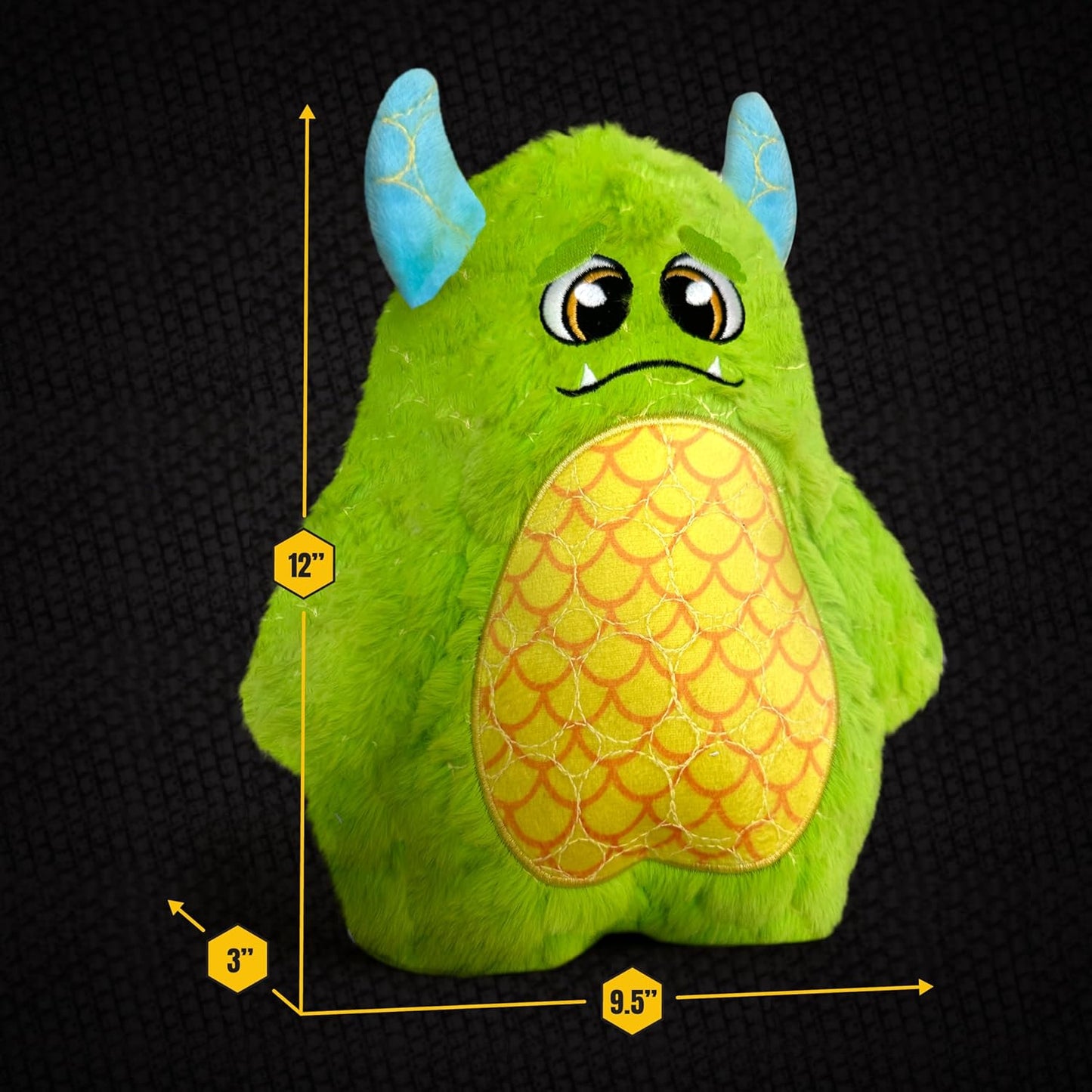 Bite Force Dog Toy - Large Durable & Strong Plush Green Monster Dog Toy, Kevlar-Reinforced for Aggressive Chewers