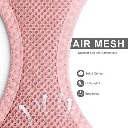 Fida Comfy Dog Harness with Leash, Soft Puppy Vest Escape Proof, Breathable Lightweight Soft Mesh, Adjustable Reflective Step-in Harness for Extra-Small Dogs (XS, Pink)