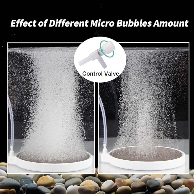 Air Stone for Fish Tank, 6 Inch Silent Bubble Stone Super-High Dissolved Oxygen Diffuser for 100-150 Gal Aquarium Fish Tank and Hydroponic