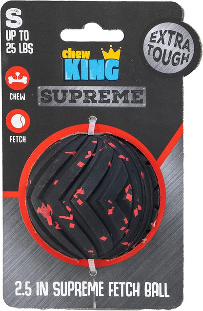 Chew King Supreme Dog Toy Collection, Small 2.5" Supreme Fetch Ball