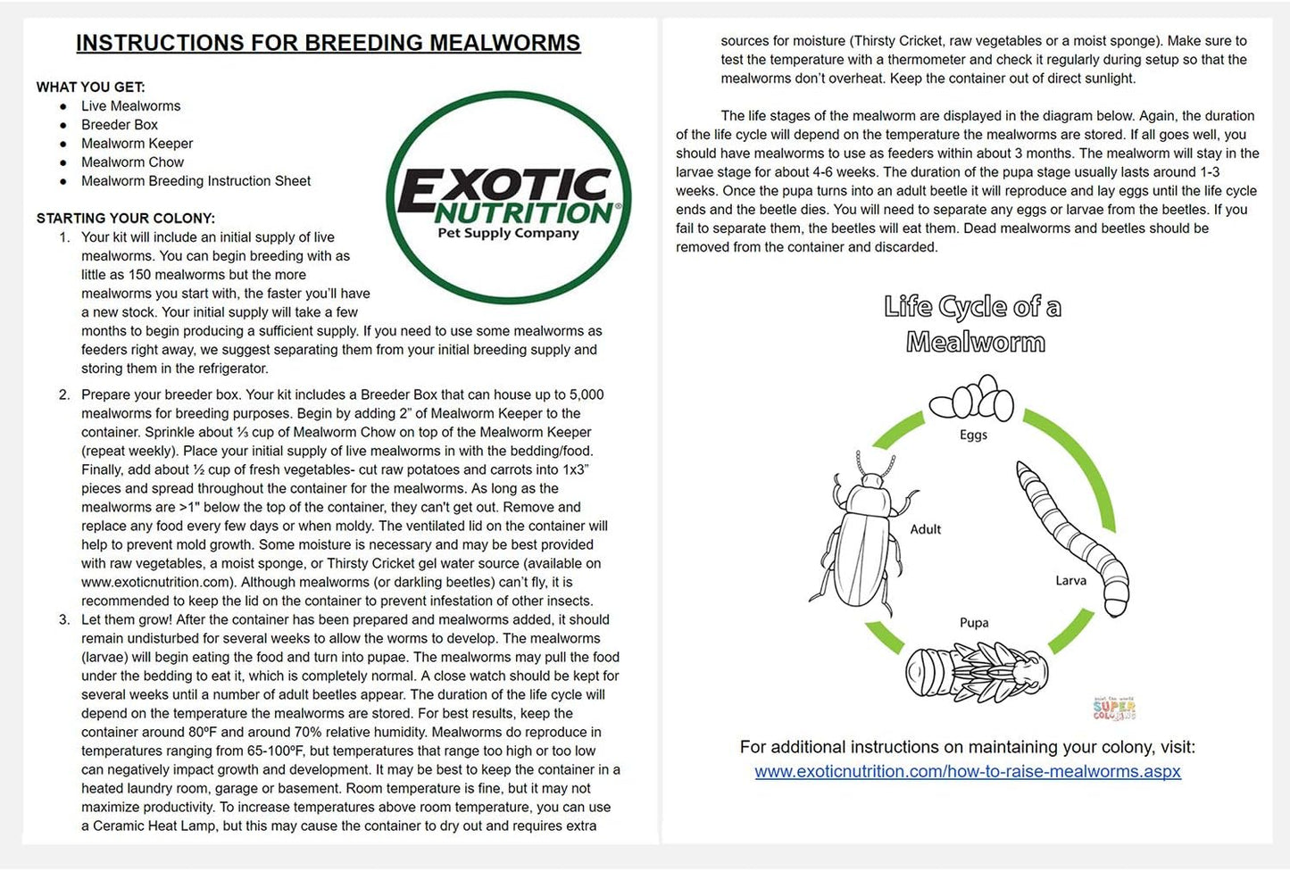 Mealworm Breeder Kit (Expanded) - Breed Live Feeder Worms for Hedgehogs, Sugar Gliders, Reptiles, Wild Birds, Chickens, Lizards, Bearded Dragon, Skunks, Opossum, Fish, Turtles, Tortoises, Geckos