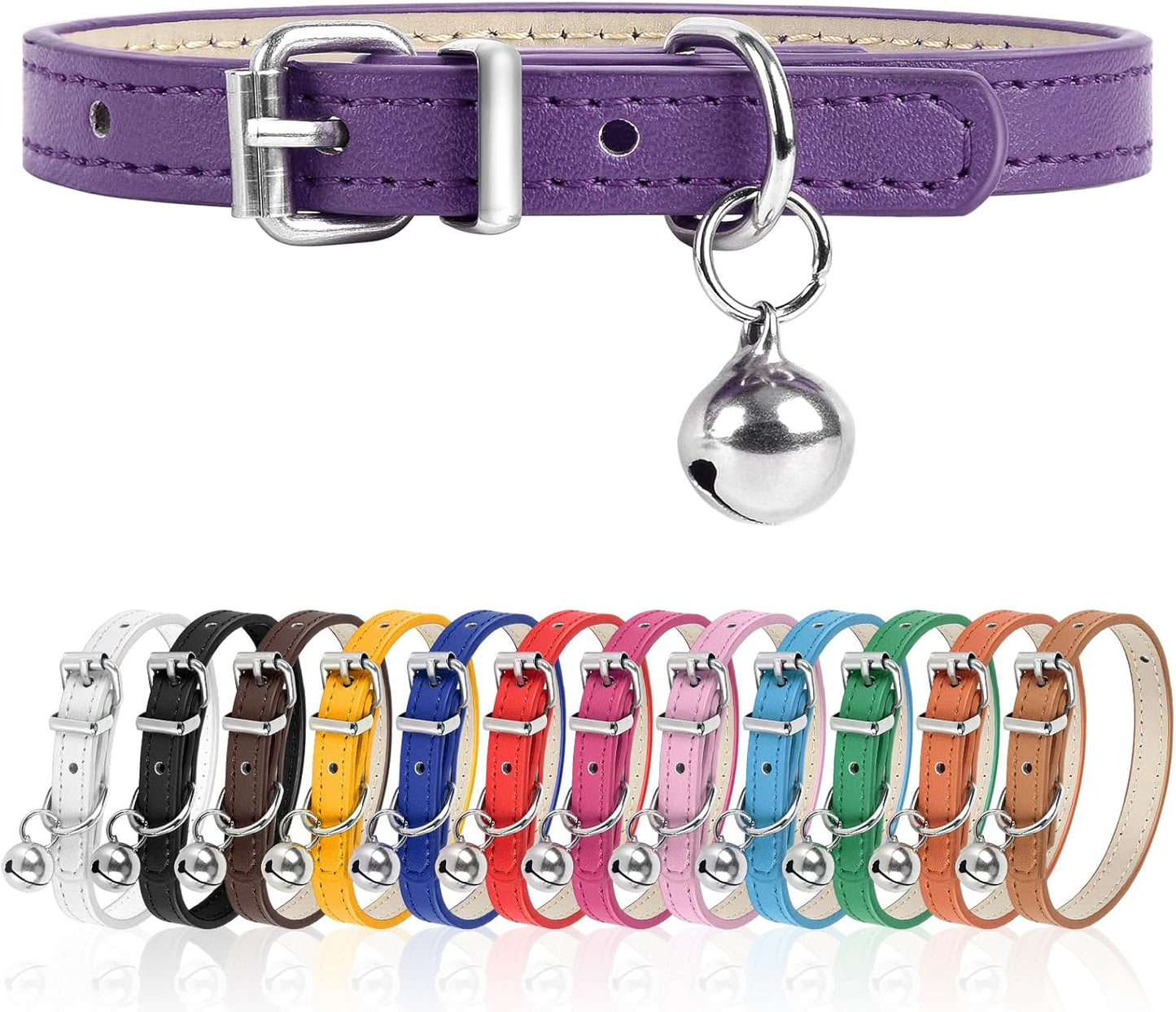 XXS Dog Collar for Teacup Adjustable Teacup Dog Collar for Small Medium Large Dogs 3/8 inch Width (Purple, XXS)