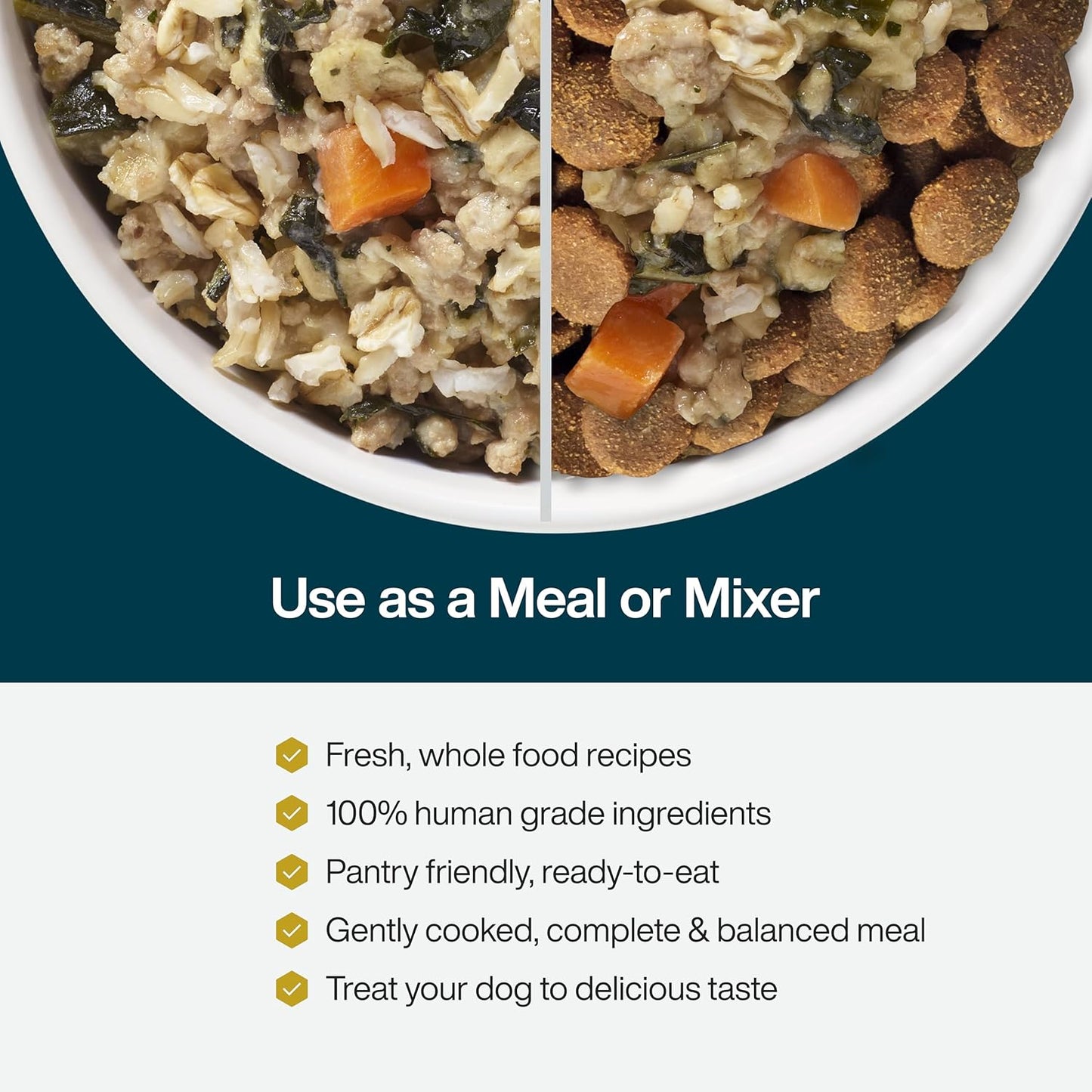 JustFoodForDogs JustFresh Wet Dog Food, Fresh Pet Meals and Toppers with No Preservatives, Resealable Package, Human Grade, Home-Cooked Pork, 12 oz - 7 Pack