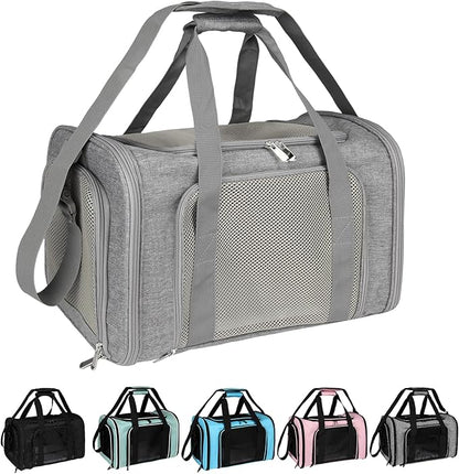 Top tasta Dog Cat Carrier Pet Carriers for Small Medium Large Cats Dogs Carrier Soft Sided Small Puppy Dog Carrier Portable Foldable Airline Approved Dog Cat Travel Carrier Grey Large