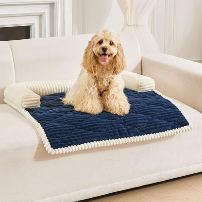 HAOMAIJIA Dog Couch Bed for Large Dogs, Non Slip Pet Couch Covers for Sofa Thick Soft Washable Dog Couch Cover Protector All Seasons Universal Dogs and Cats Bed Mat (Navy Blue, Large)