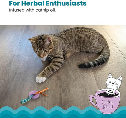 Catstages Kitty Chew Wheel, Dental Cat Toy with Catnip Oil, Teeth Cleaning, Healthy Chewing, Boredom Relief, Kicking & Batting for Kittens and Adult Cats, Purple