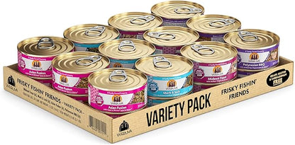 Weruva Classic Cat Food, Variety Pack, Frisky Fishin' Friends Wet Cat Food, 5.5oz Cans (Pack of 24)
