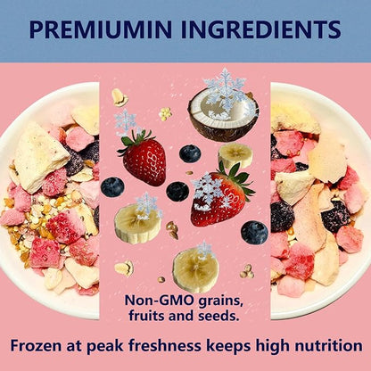 Fruity Buffet Blend Diet, 7.4 oz Food for Hermit Crab, All Natural Hermit Crab Food, High Protein & Nutrient Blend Diet of Oats, Blueberries, Strawberry, Banana Mix for Hermit Crabs.