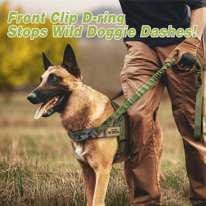 Forestpaw No Pull Dog Harness with Large Handle,Slip on Reflective Vest with Quick Release Buckle,Comfortable Flannel Lining for Medium Large Dogs Walking Training (Includes 3 Patches),Green L