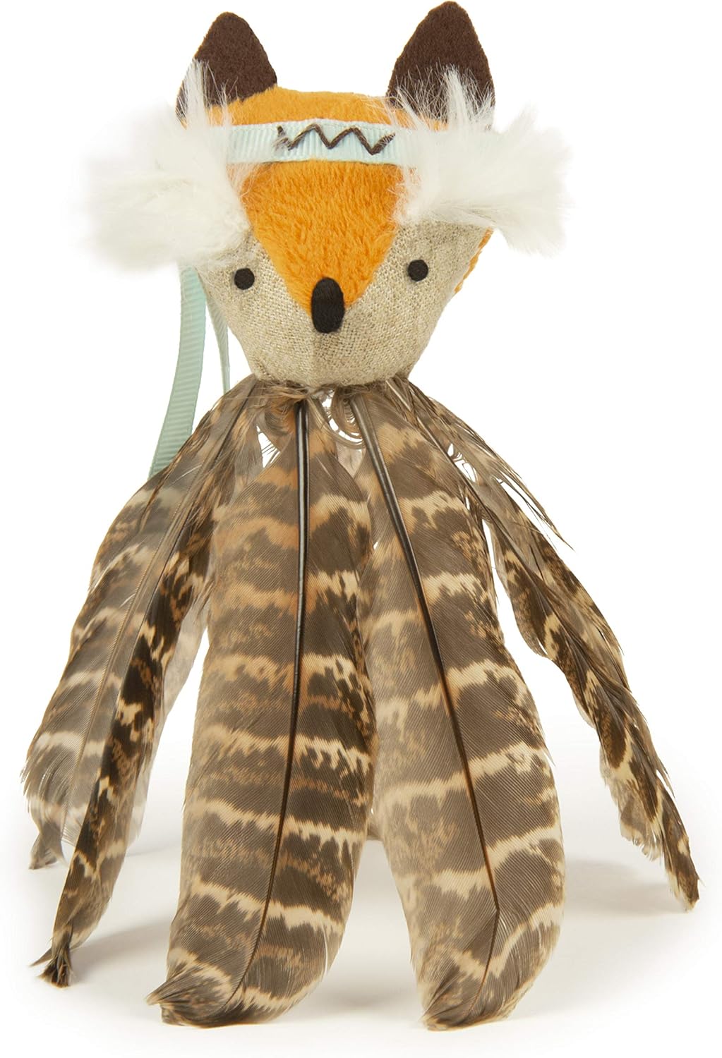 SmartyKat Toss-A-Fox Feather Toss & Chase Cat Toy, Randomly Selected Color - Brown OR White, One Size