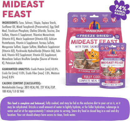 Weruva Cat Freeze Dried, Mideast Feast with Tilapia, 1oz Bag