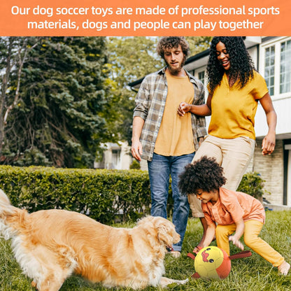 QDAN Dog Toys Soccer Ball with Straps, Interactive Dogs Toys for Tug of War, Puppy Birthday Gifts, Dogs Tug Toy, Dog Water Toy, Durable Dog Balls for Medium & Large Dog - Duck（8 Inch）