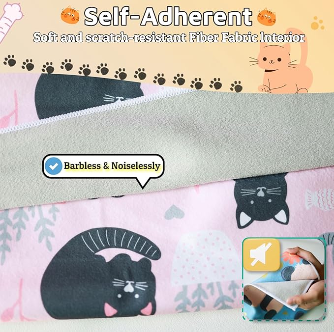 21.7" Cat Wrap for Grooming-Premium Cat Grooming Wrap Cat Restraint for Nail Clipping, Self-Adherent Soft Cat Blanket to Wrap Cat Anti-Scratch Anti-Escape Grooming Bag (Pink, L(Within 9lbs))