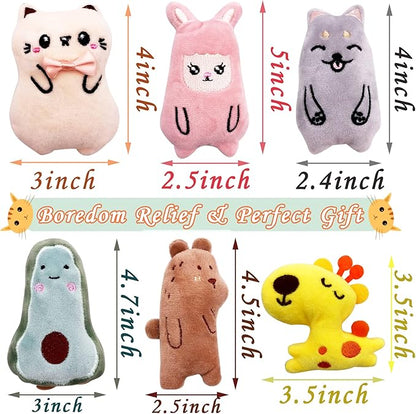 Cat Toys for Indoor Cats Kittens Interactive Pillow Catnip Toys with Bell Bite Toy 6 Pcs