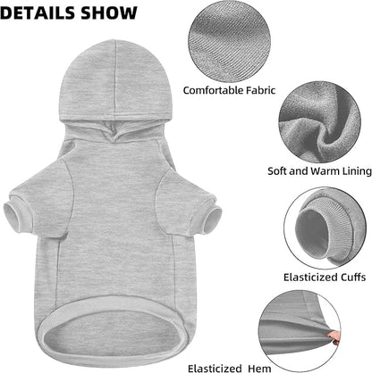 GreenJoy Dog Sweater Dog Hoodie Cold Weather Coat Hooded Sweatshirt for Puppies,Cats, Small Medium Large Dogs (Light Grey(I Love My Dad), Large)