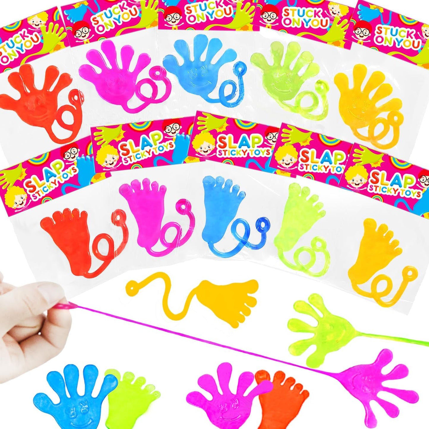 Bulk Party Favors Goody Bag Stocking Stuffers for Kids (200 PCS), Christmas Large Sticky Hands & Feet Pinata for Toddlers, Preschool Toys Gifts Treats Prizes Supplies Giveaways Handout for Boys Girls