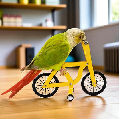 Bird Intelligence Training Toy Mini Bicycle Parakeet Parrot Bike Trick Educational Puzzle Bird Foot Talon Toy for Small Medium Lovebird Conures Cockatoo Exercising Interactive Table Top Prop, Large