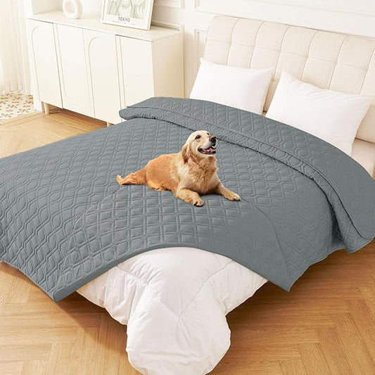 hyha Waterproof Dog Bed Blanket, Soft Pet Blankets, Waterproof Couch Cover for Dogs, Reversible Sofa Covers Washable for Furniture (82x102 Inch, Dark Grey/Dark Grey)