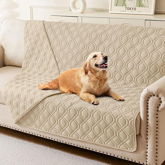 hyha Waterproof Dog Bed Blanket, Soft Pet Blankets, Waterproof Couch Cover for Dogs, Reversible Sofa Covers Washable for Furniture (52x82 Inch, Taupe/Taupe)