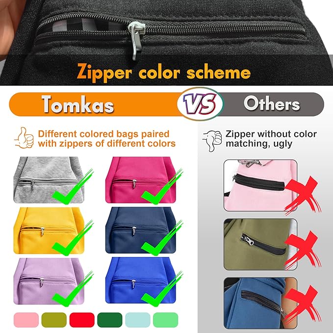 Tomkas Small Dog Sling Carrier - Zipper Pocket & Classic Strap - for 3-10 lbs Pets(Black)