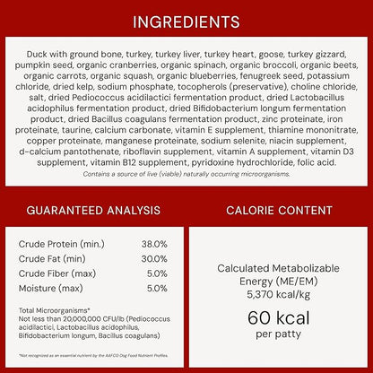 Stella & Chewy's Freeze-Dried Raw Dinner Patties - Duck Duck Goose Recipe - High Protein Grain-Free Puppy & Dog Food - Perfect For Picky Eaters - 14 oz