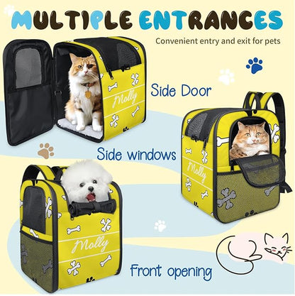 Cat Backpack Carrier-Customizable, Breathable Pet Carrier Backpack for Outdoor Travel/Vet Visits/Daily Use, Adjustable & Secure Design for Small Dogs and Cats Style8