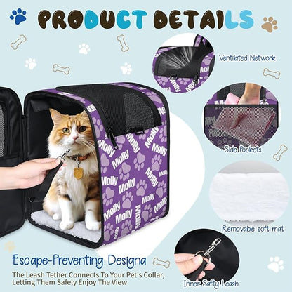 Cat Backpack Carrier-Customizable, Breathable Pet Carrier Backpack for Outdoor Travel/Vet Visits/Daily Use, Adjustable & Secure Design for Small Dogs and Cats Style5