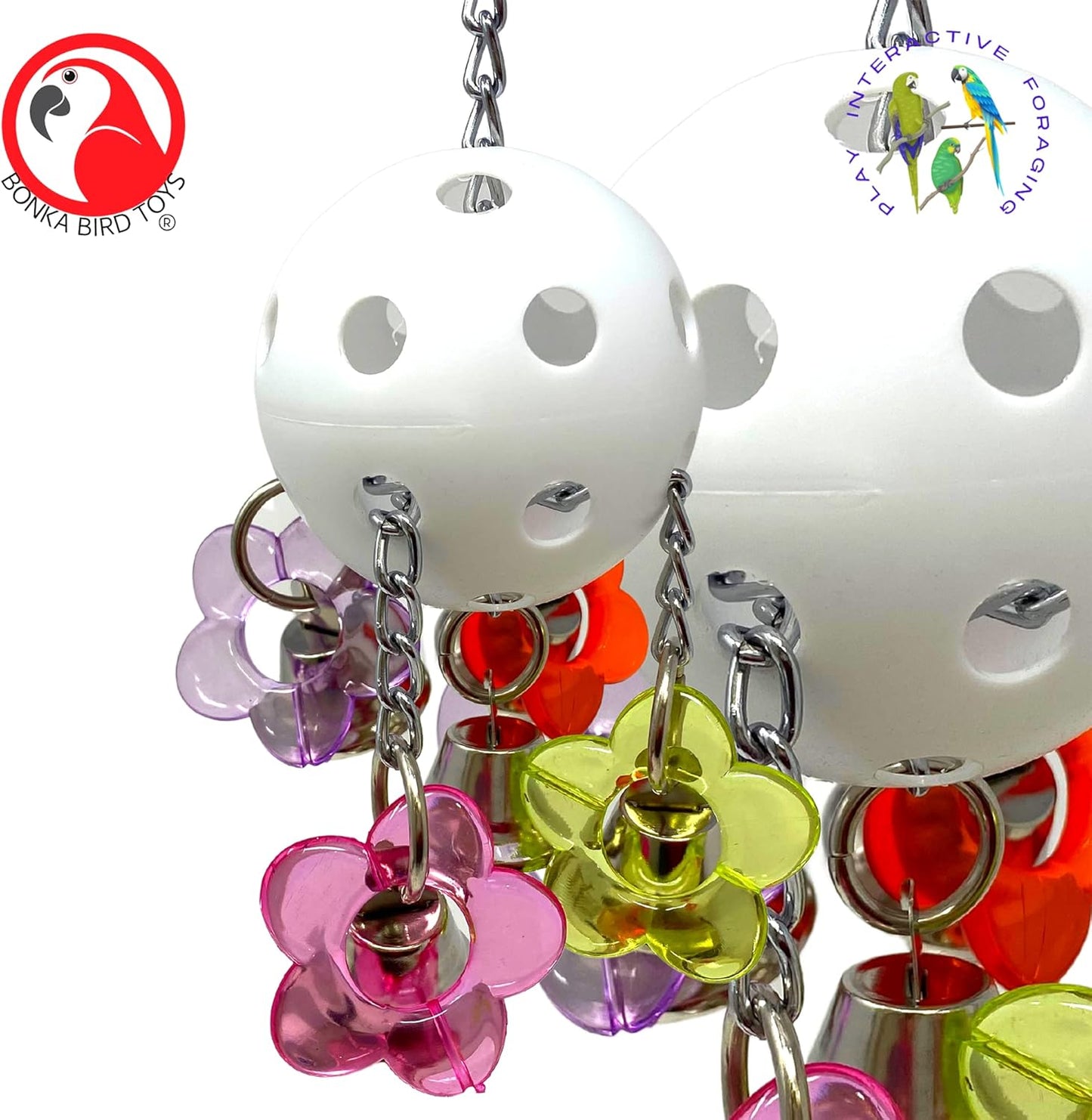 Bonka Bird Toys 1937 Bellpull Bird Toy Parrot Cage Toys Cages African Grey Conure Cockatiel.