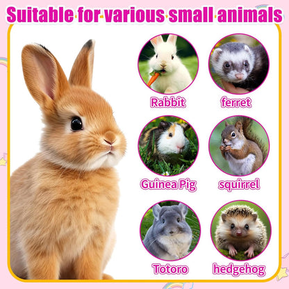 2 in 1 Guinea Pig Food Water Dispenser, Rabbit Water Bottle Leak-Proof, 2 in 1 No-Drip Automatic Dispenser for Guinea Pig Cage, Chinchilla, Ferret, Hamster Small Animal Waterer (Pink, 2 in 1)