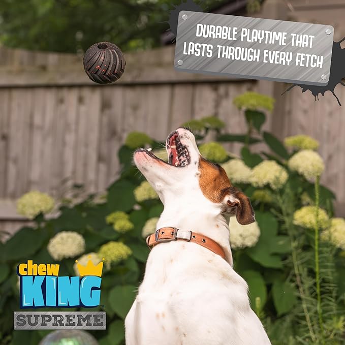 Chew King Supreme Dog Toy Collection, Medium 3" Supreme Fetch Ball