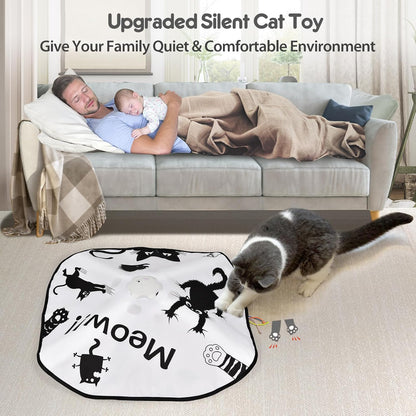 ORSDA Cat Toys for Indoor Cats, 4 in 1 Automatic Interactive Kitten Toy, Rechargeable Electric Whack-A-Mole Moving Ambush Feather, Hide and Seek, Chase Feather for Kitty for Kicker Adult Cat