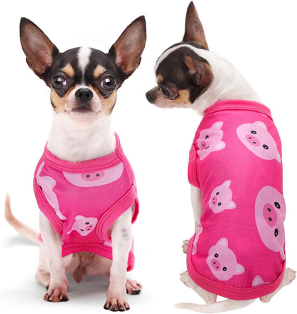 Adorable Pink Pig Dog Shirt: Lightweight Polyester Cartoon Puppy Vest, Small Medium & Large Dog T-Shirt, Summer Pet Clothes, Cute Dog Apparel, Breathable Dog Tank Top XL