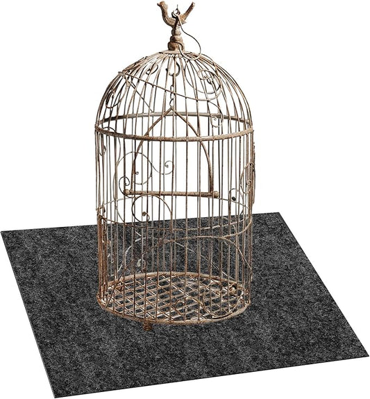 Large Bird Cage Mat, Under Pet Cage Mat for Bird Cages, Reptile Aquariums, Dog Kennels, Absorbent/Waterproof Felt Mat with Non-Slip Backing for Hard Floors and Surfaces (30x36 Inch)