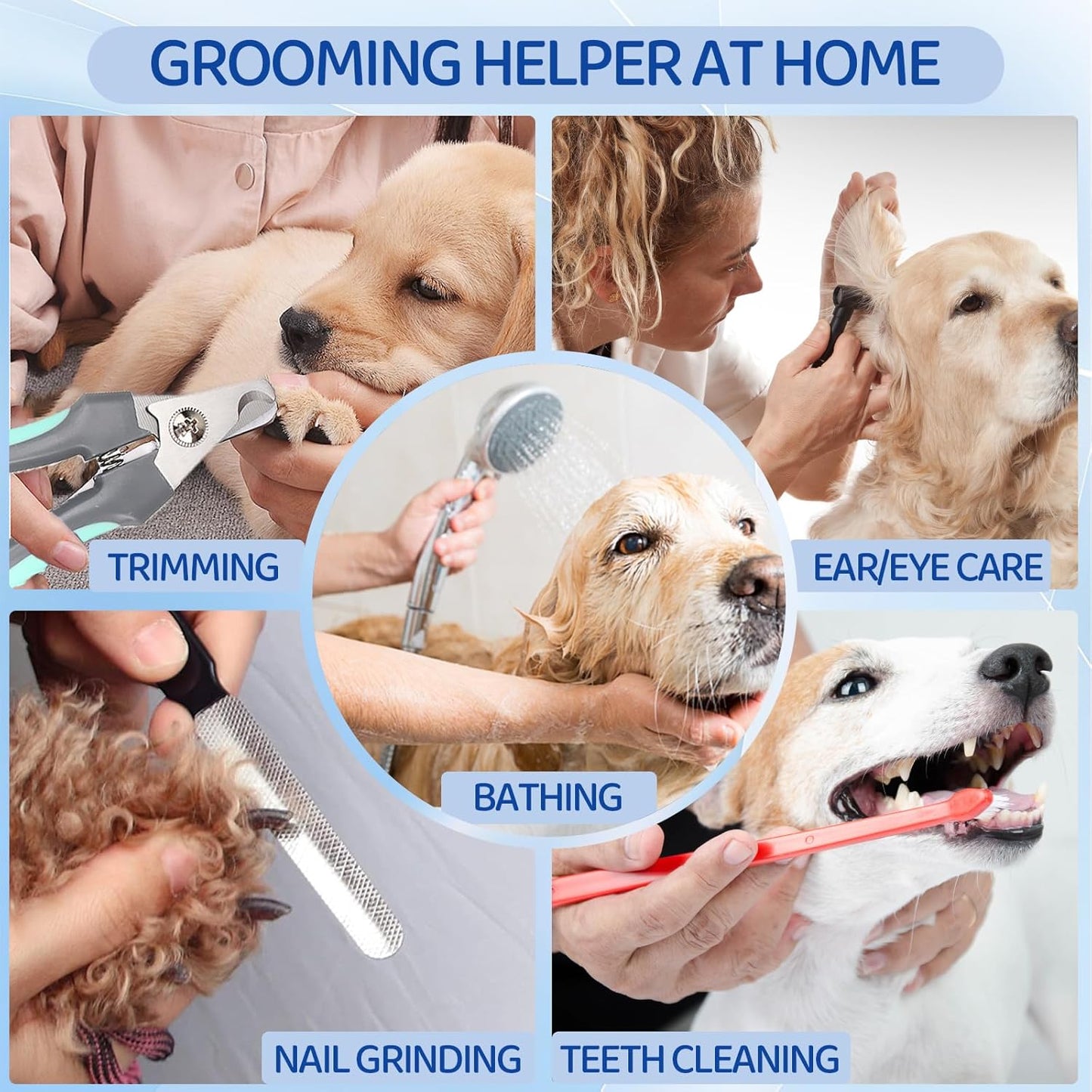 Dog Grooming Hammock for Large & Giant Dogs, Pet Grooming Sling with Nail Clippers, Trimmers & Scissors – Comfortable & Safe Grooming Harness for Stress-Free Nail Trimming for XXXL Dogs