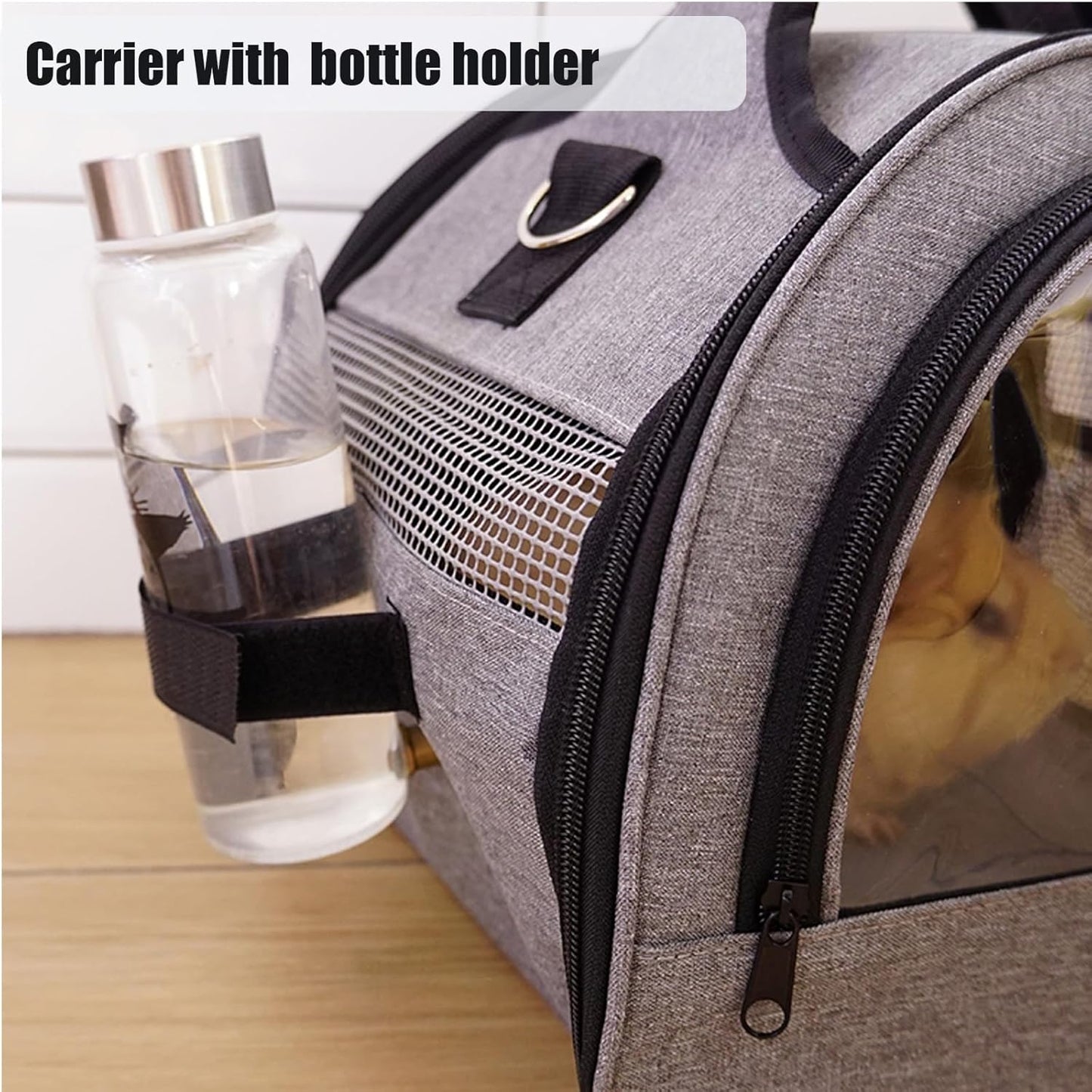 Rabbit Carrier, Small Pet Carriers for Guinea Pig Hamster Bird Bunny Bearded Dragon Kitty, Animal Bag with Stable Handle and Waterproof Pad, Easy Travel and Vet Visit-Large