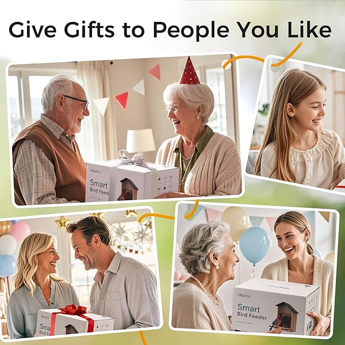 Bird Feeder with Camera, BBPECO Smart Bird House Cam with Instant Arrival Alerts, AI Identifies 10,000+ Species & Free Cloud Video, Suitable for Birdwatching (Powered by Birdty App)