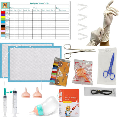 Puppy Kitten Whelping Kit, Essentials Kit for Newborn Puppies Kittens, All in One Complete with Essential Supplies for Newborn Birth