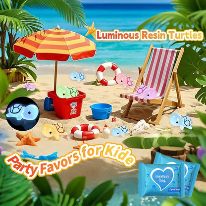 Mini Glow in The Dark Animal Resin Models Mystery Resin Animals Individually Wrapped Blind Bag Hide Small Luminous Figures DIY Fairy Garden House Micro Landscape Aquarium Decor Random Design (100)