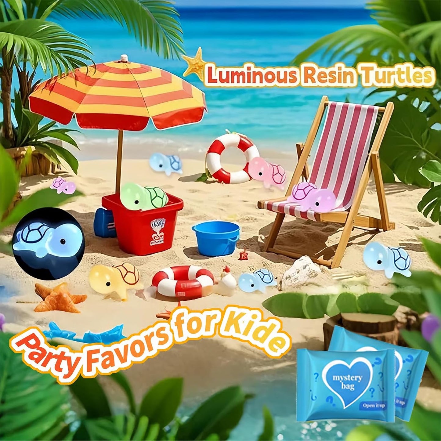 Mini Glow in The Dark Animal Resin Models Mystery Resin Animals Individually Wrapped Blind Bag Hide Small Luminous Figures DIY Fairy Garden House Micro Landscape Aquarium Decor Random Design (50)