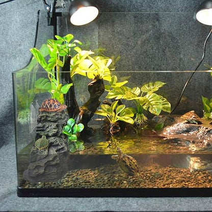 PINVNBY Basking Platform for Turtles Tortoise Dock Resin Resting Rock Reptile Habitat Climbing Ornament Floating Ledge Aquarium Decoration with 2 Pcs Suction Cups for Frogs, Newts,Lizard(3 Pcs)