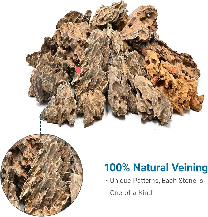 5LB Aquarium Rocks Dragon Stone for Aquariums Aquascaping Landscaping Model Fish Tanks Terrariums Vivariums Decoration Paludarium Amphibian Enclosures-2-4 Inches